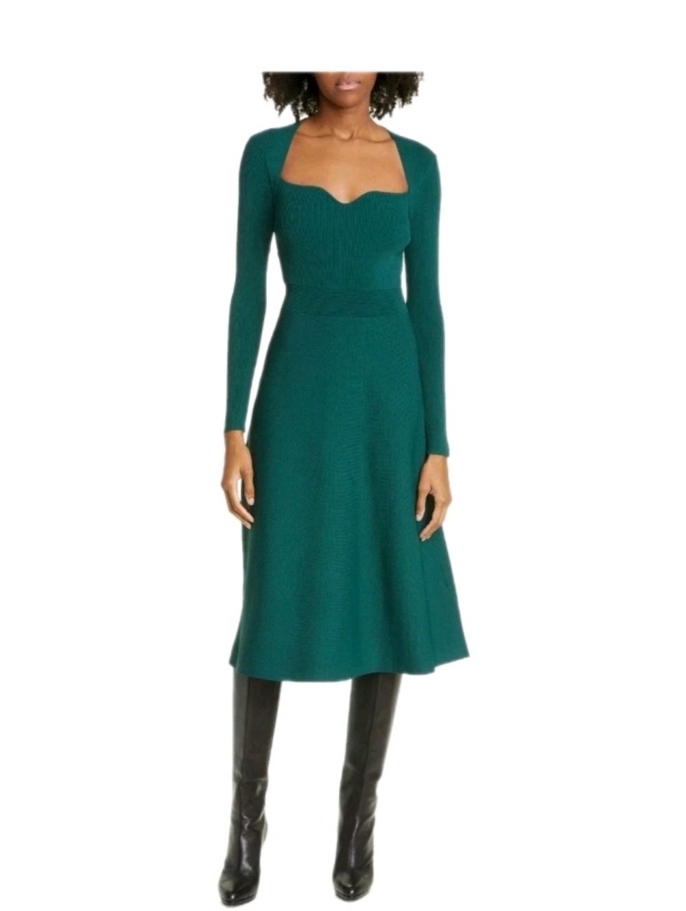Ted Baker London Size 16 - 18 Teal Green Long Sleeve Sweater Dress MSRP $295